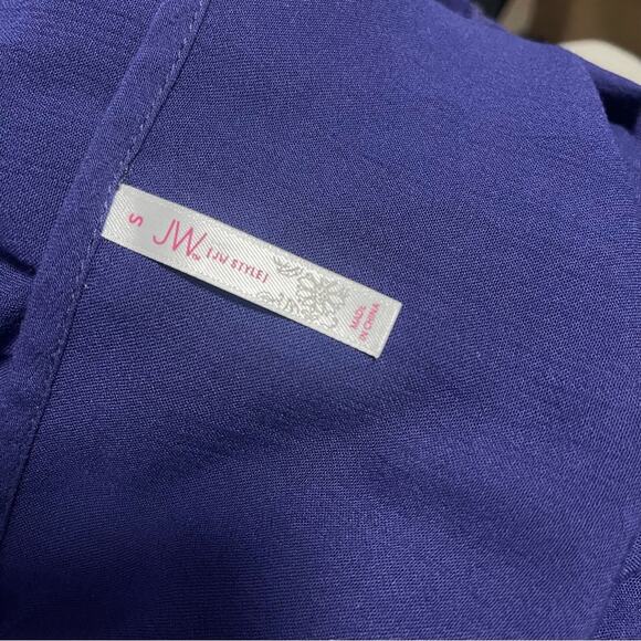 JW Style Small Blue Hippy Bell Sleeve Blouse Boho Size S-M - Picture 7 of 8